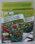 Nappe de graines Summer Dream - Annuelles. S. avril - juin. F. juin - septembre. H. 15 - 30 cm. La Force de ce m�lange, c�est d��tre compos� de plantes � croissance dense, hautes de 15 � 30 cm, id�ales pour les massifs, plates-bandes et bordures (de gazon, p. ex.). Le m�lange comprend 23 sortes de plantes, fleurissant en partie pr�cocement, telles qu�alysses, juliennes (Esperis), lin et marguerites du Cap (dimorphoth�ca). Viennent ensuite les Santivalia garnies de nombreuses fleurs. Les zinnia Pepo apportent un peu de hauteur et des grosses fleurs. La diversit� des esp�ces assure une longue floraison. . 