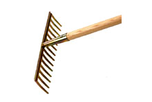 R�teau de jardin - 10 dents droites, 245mm larg.,douille conique, manche 170cm